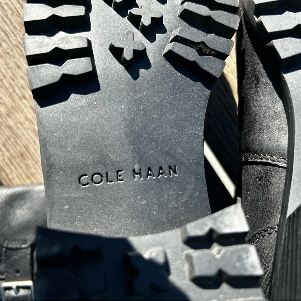 Cole Haan Hemlock W00198 Black Leather Buckle Boot Size 7.5 - Picture 14 of 15